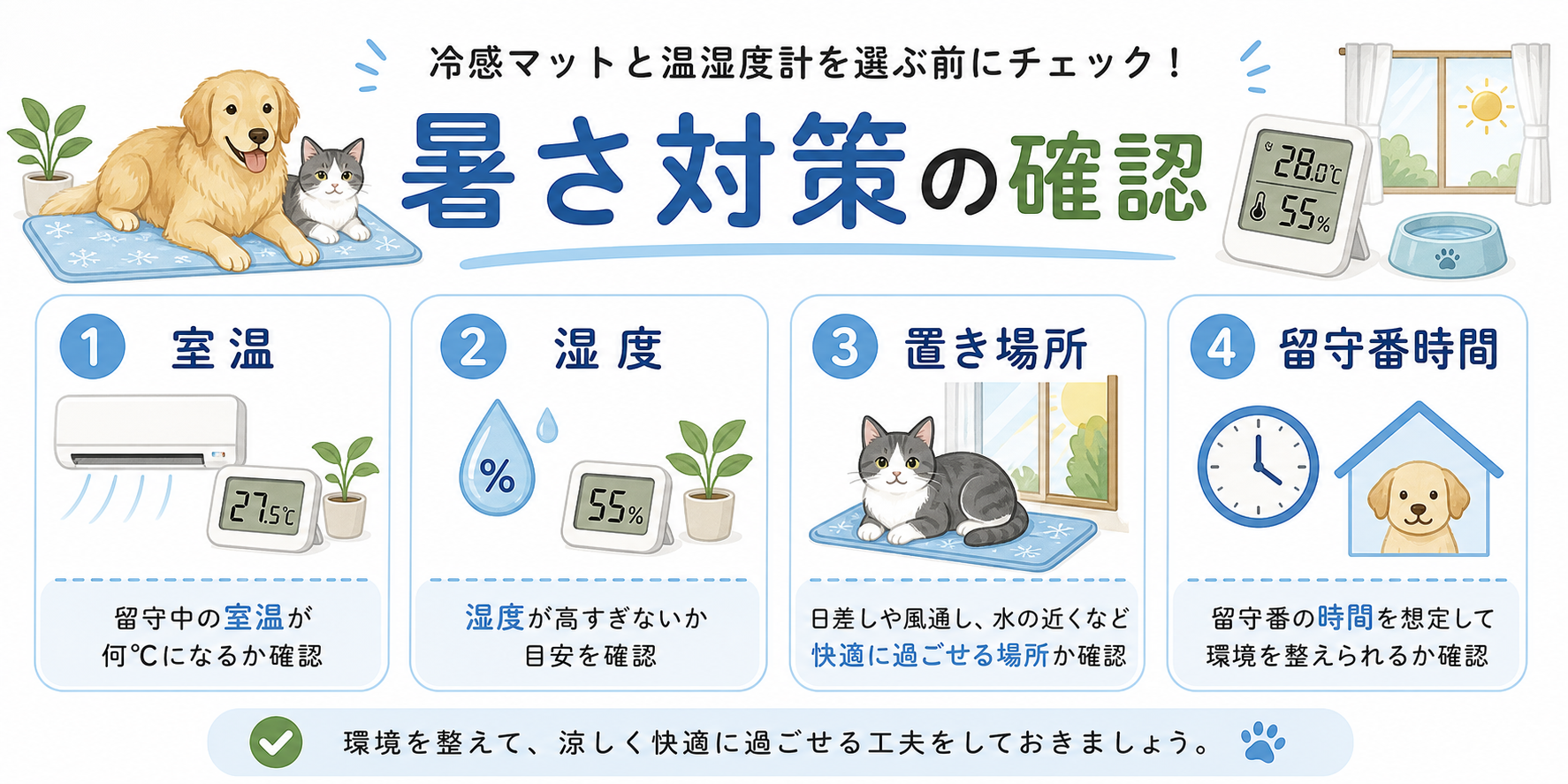 留守中の暑さ対策を判断するための図解
